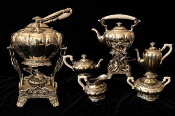Unbekannt - Tafelservies (7) - 800 zilver / massief zilver -, Antiek en Kunst
