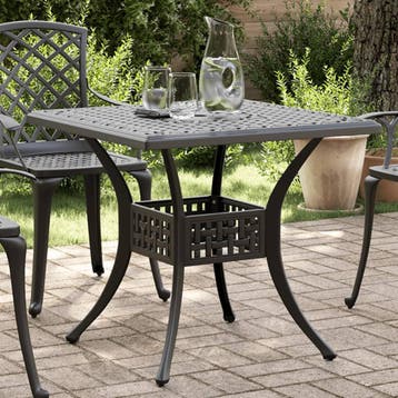 vidaXL Tuintafel 80x80x75 cm gietaluminium zwart, Verzenden, Nieuw, Aluminium