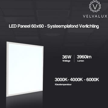 6x LED Paneel 60x60 - Velvalux Lumis - LED Paneel, Ophalen of Verzenden, Nieuw, Lamp met armatuur