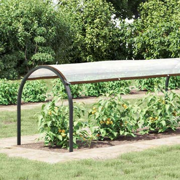 vidaXL Plantenafdekking met zeilringen 1x10 m polyethyleen, Verzenden