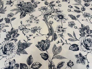 500 x 140 cm – Katoen Oeko-Tex Botanisch Monochroom met