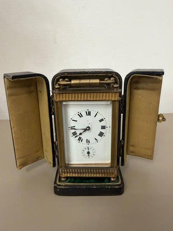 Rijtuigklok, Wekker - Messing - 1850-1900, Antiek en Kunst