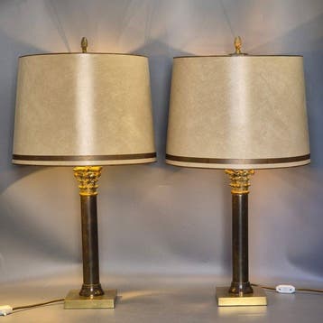 Elegante Vintage Tischleuchte – Karl Marmor-Optik Lampenfuß