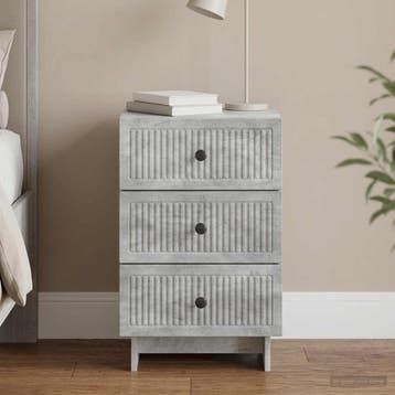vidaXL Nachtkastje met lade Betongrijs 43 x 41 x 66,5 cm, Minder dan 45 cm, Verzenden, Nieuw, 55 tot 70 cm