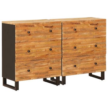 vidaXL Dressoir 2 st 60 x 33 x 75 cm Massief Mango Hout, Verzenden, Nieuw