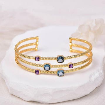 Zonder minimumprijs - Armband Zilver - Gemengde edelstenen -, Sieraden, Tassen en Uiterlijk, Armbanden, Nieuw