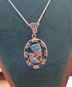 Hanger in Egyptische revival-stijl aan een ketting - Zilver