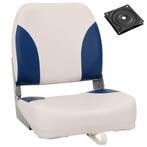 vidaXL Bootstoel 1 set met blauw-witte kussens inklapbaar, Watersport en Boten, Verzenden, Nieuw