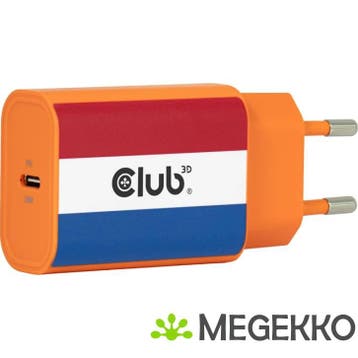 CLUB3D 30 Watt USB-C WK oranje oplader, Verzenden, Nieuw, Club 3D