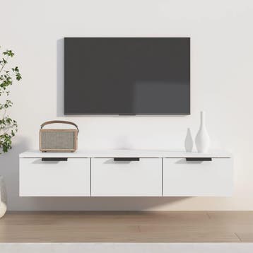 vidaXL Wandkast 102x30x20 cm bewerkt hout wit, Verzenden, Nieuw