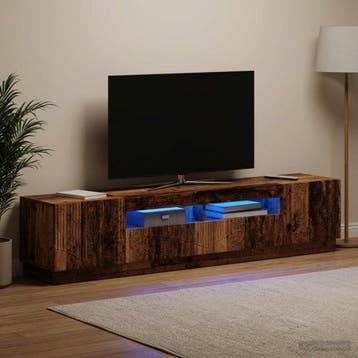 vidaXL 5-delige LED TV-kast Oud hout Bewerkt hout, Minder dan 50 cm, Verzenden, Nieuw, Minder dan 100 cm