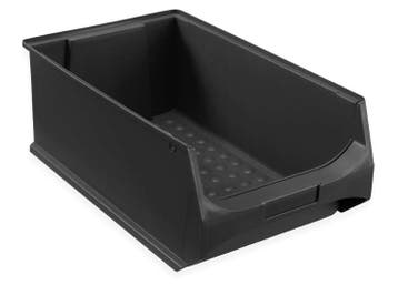 Magazijnbak, 500x300x200 mm, zwart kunststof, nieuw, Ophalen of Verzenden