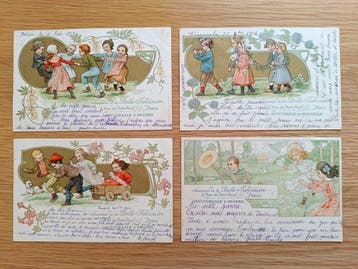 Frankrijk - Lithografie - Advertentie Winkel Belle, Verzamelen, Gelopen