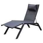 Monaco ligbed antraciet textileen, Tuin en Terras, Ligbedden, Ophalen of Verzenden, Nieuw, Aluminium