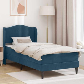 vidaXL Bedframe met hoofdeinde Blauw 80 x 200 cm Fluweel, Huis en Inrichting, Verzenden, Nieuw, Blauw, Stof