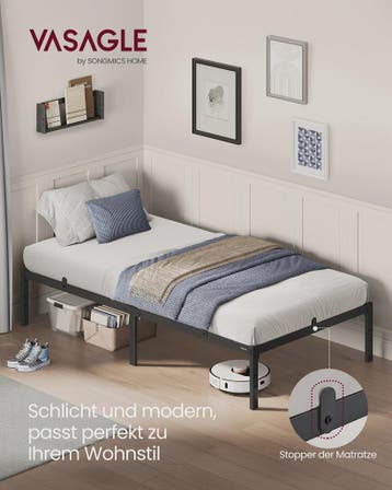 VASAGLE Metalen Bedframe - Modern, Stijlvol en Ruimtebespare, Huis en Inrichting, Slaapkamer | Bedden, Verzenden, Nieuw