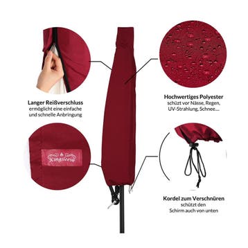 Parasolhoes Rood 3m (Parasols-Zonwering, Tuin en Terras), Tuin en Terras, Parasols, Verzenden, Nieuw