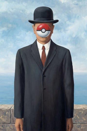 MEDSAN - Le Fils de lhomme à la Pokéball - René Magritte