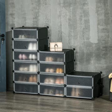 TRUUSK Modulair Schoenenrek met 12 Vakken - DIY Steeksysteem, Verzenden, Nieuw
