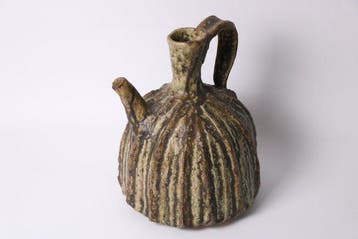 Tsubashima Dohei - Pot - Steengoed - Gegroefde groene