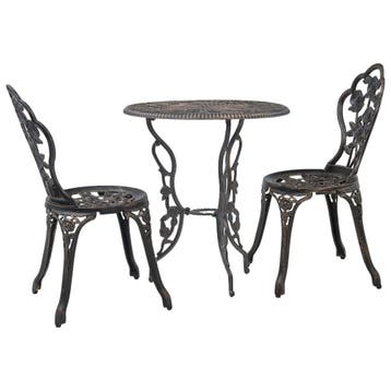 vidaXL 3-delige Bistroset gietaluminium, Tuin en Terras, Verzenden, Nieuw, Aluminium, 3 zitplaatsen