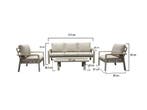 Lola stoel bank loungeset 4 delig latte zand aluminium teak, Ophalen of Verzenden, Nieuw, Aluminium