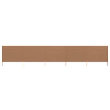 vidaXL Windscherm 5-panelen 600x80 cm stof taupe, Verzenden, Nieuw