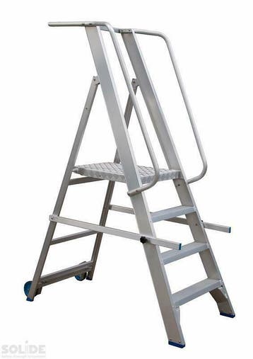 Solide | Plooibaar Mobiel Platform | Magazijntrap, Doe-het-zelf en Verbouw, Ladders en Trappen, Ophalen of Verzenden, Nieuw, Trap