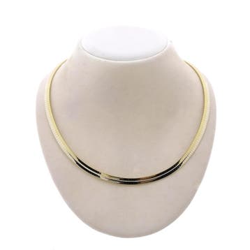 Bicolor gouden omega schakelcollier (Ketting), Sieraden, Tassen en Uiterlijk, Kettingen, Ophalen of Verzenden, Gebruikt, Overige kleuren
