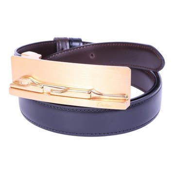 Cartier Panthère Reversible Leren Riem Zwart/Bruin - Goudkle, Verzenden, Zo goed als nieuw