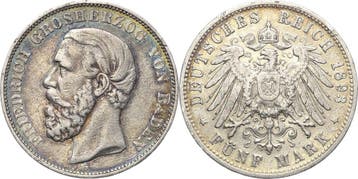 5 Mark 1898 Baden Friedrich I 1856-1907, Verzenden