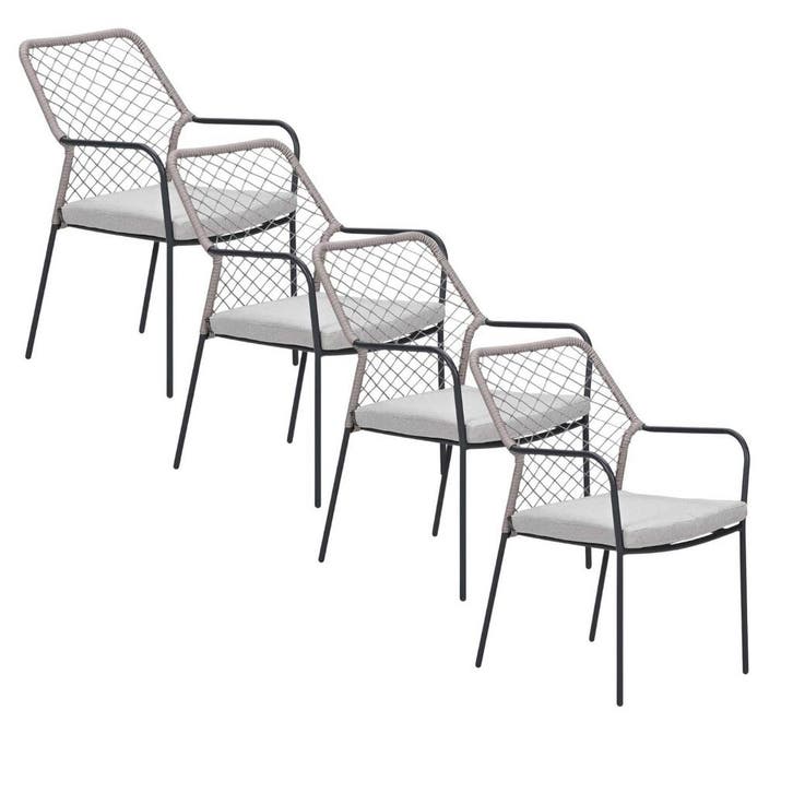 Garden Impressions Ross tuinstoel natural sand - 4 stuks, Tuin en Terras, Tuinsets en Loungesets, Verzenden