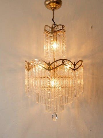 Plafondlamp - Luxe Italiaanse plafondlamp met een kaskade, Antiek en Kunst