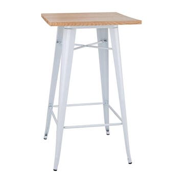 Bolero bistro bartafel met houten blad wit (enkel), Verzenden, Nieuw in verpakking