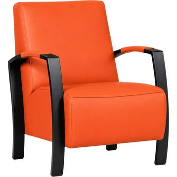 Leren fauteuil Glory - Toledo Orange (oranje), Nieuw, Ophalen of Verzenden, 50 tot 75 cm, Industrieel, Modern