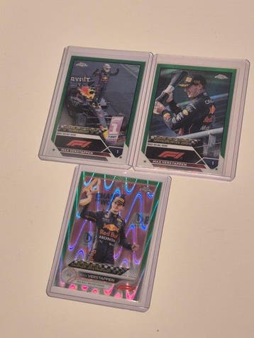 2022 Topps Chrome Max Verstappen Green /99 Parallel card,, Nieuw