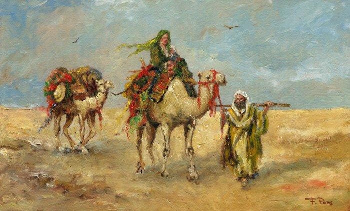 Francesc Pons (XX) - Caravana, Antiek en Kunst, Kunst | Schilderijen | Klassiek