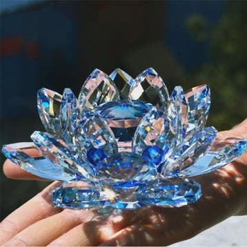 Kristallen Lotusbloem Decoratie - Feng Shui Sieraad & Uniek, Verzenden