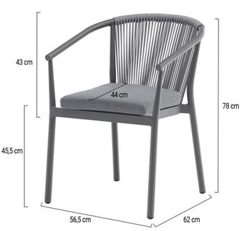 Set van 8 Apollo dining tuinstoel rope stapelbaar, Tuin en Terras, Tuinstoelen, Ophalen of Verzenden, Nieuw