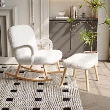 Set van 2 Schommelstoelen – Met Voetensteun &amp; Comfortabe, Huis en Inrichting, Stoelen, Verzenden, Nieuw