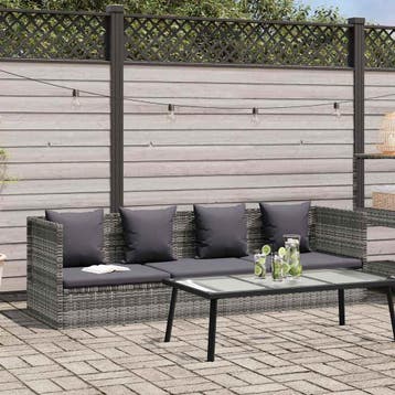 vidaXL Tuinbed 200x60 cm poly rattan grijs, Verzenden, Nieuw