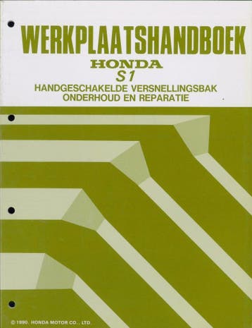1992 Honda S1 Werkplaatshandboek Handgeschakelde versnelling, Verzenden