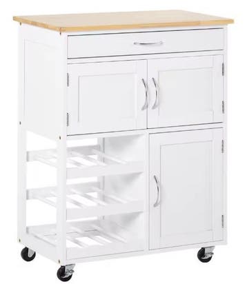 Keukenwagen met Lade, Kasten &amp; Wijnrek – Op Wielen 87 cm, Huis en Inrichting, Keuken | Keukenelementen, Verzenden, Nieuw