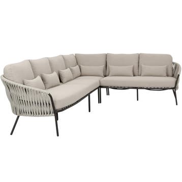 Sarenza hoek loungeset 4 delig zand rope terre frame, Tuin en Terras, Ophalen of Verzenden, Nieuw