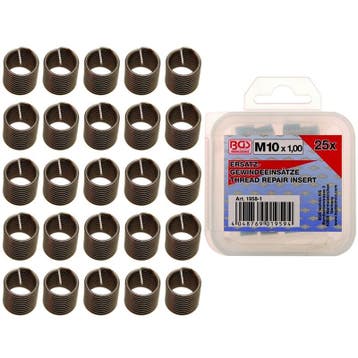 Draadinserts 25 stuks M10x1.0 BGS 1958-1 (Helicoil inserts), Verzenden, Nieuw