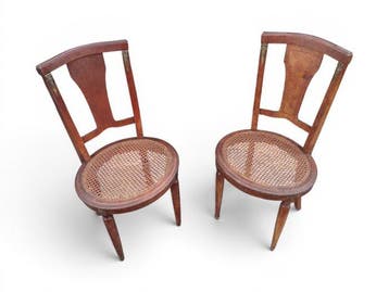 Stoel (2) - Mahonie, Beuken - 2 Directoire-stijl stoelen -