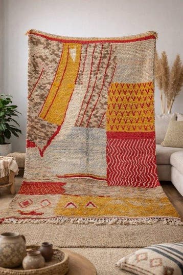 “Golden Sands of the Atlas” - Handwoven Berber Masterpiece -, Nieuw