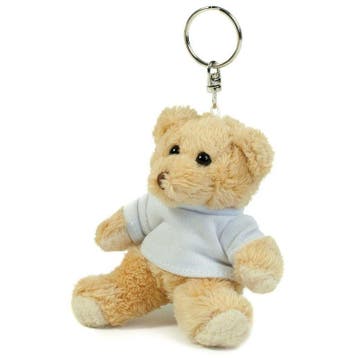 Teddybeer sleutelhanger - 10 cm - pluche - dierenknuffel, Verzenden, Nieuw