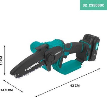 2dekans | VONROC Mini Kettingzaag 20V – 152mm - Incl. 2x, Ophalen of Verzenden, Zo goed als nieuw, VONROC