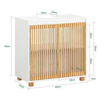 Wastafel Onderkast Badkamer 60×60×33 cm met Deuren, Huis en Inrichting, Verzenden, Nieuw